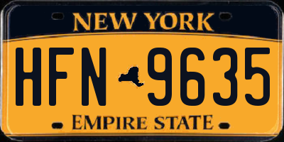 NY license plate HFN9635
