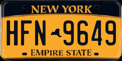 NY license plate HFN9649