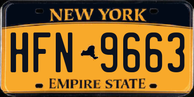 NY license plate HFN9663