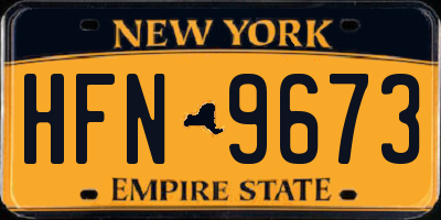 NY license plate HFN9673