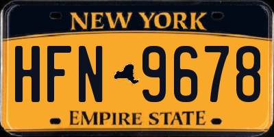 NY license plate HFN9678