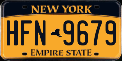 NY license plate HFN9679