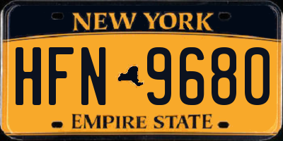 NY license plate HFN9680