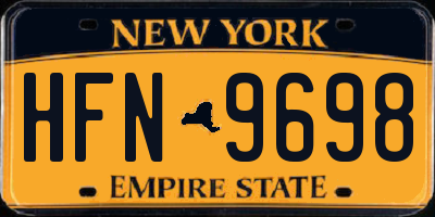 NY license plate HFN9698