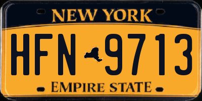 NY license plate HFN9713