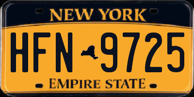 NY license plate HFN9725