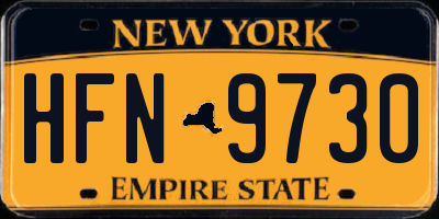 NY license plate HFN9730
