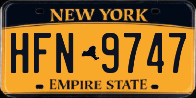 NY license plate HFN9747