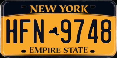 NY license plate HFN9748