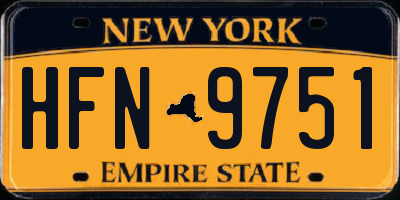 NY license plate HFN9751