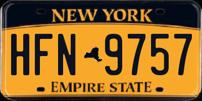 NY license plate HFN9757