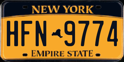 NY license plate HFN9774