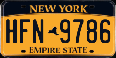 NY license plate HFN9786