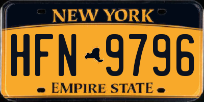 NY license plate HFN9796