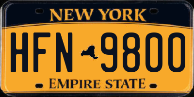 NY license plate HFN9800