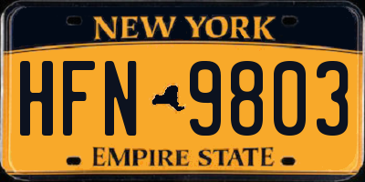 NY license plate HFN9803