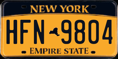 NY license plate HFN9804