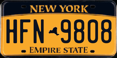 NY license plate HFN9808