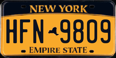 NY license plate HFN9809