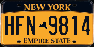 NY license plate HFN9814