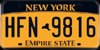 NY license plate HFN9816