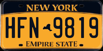NY license plate HFN9819