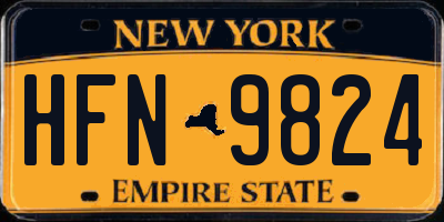 NY license plate HFN9824