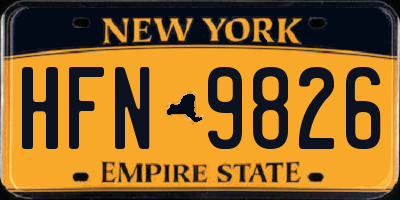 NY license plate HFN9826