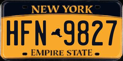 NY license plate HFN9827