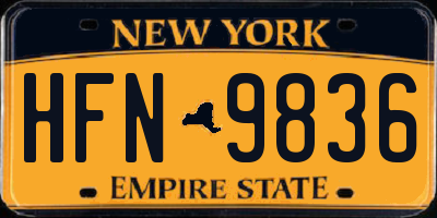 NY license plate HFN9836