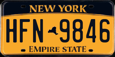 NY license plate HFN9846