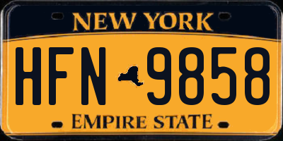 NY license plate HFN9858
