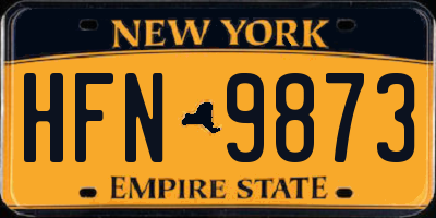 NY license plate HFN9873