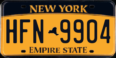 NY license plate HFN9904
