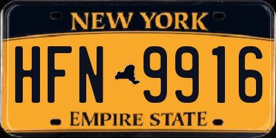 NY license plate HFN9916