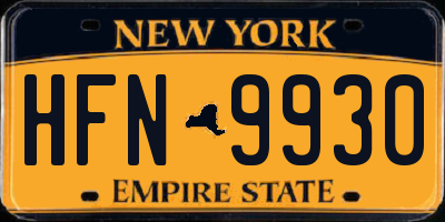 NY license plate HFN9930