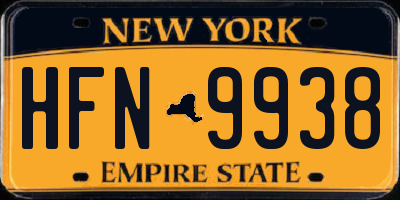 NY license plate HFN9938