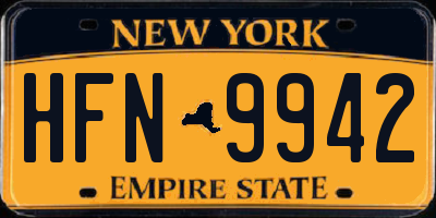 NY license plate HFN9942