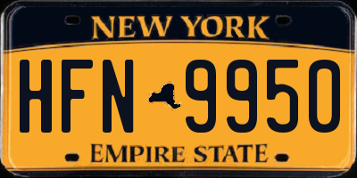 NY license plate HFN9950