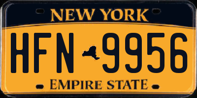 NY license plate HFN9956