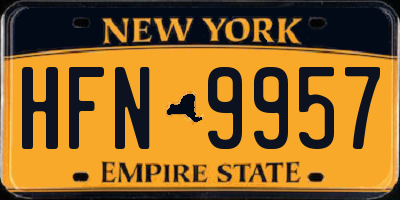 NY license plate HFN9957