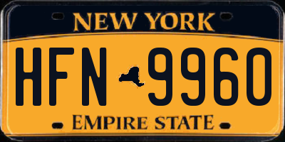 NY license plate HFN9960