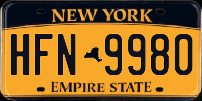 NY license plate HFN9980