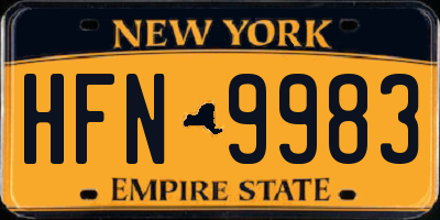 NY license plate HFN9983
