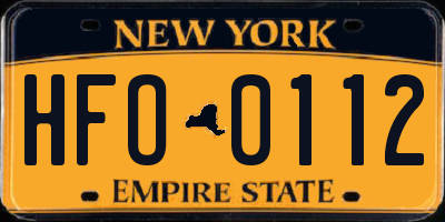 NY license plate HFO0112
