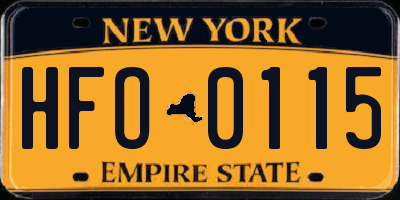 NY license plate HFO0115