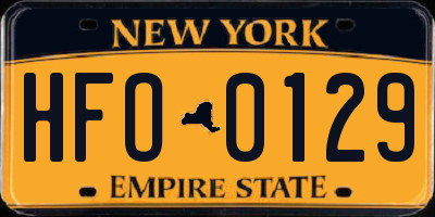 NY license plate HFO0129