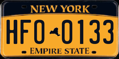 NY license plate HFO0133