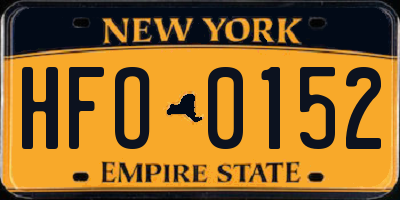 NY license plate HFO0152