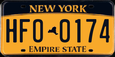 NY license plate HFO0174